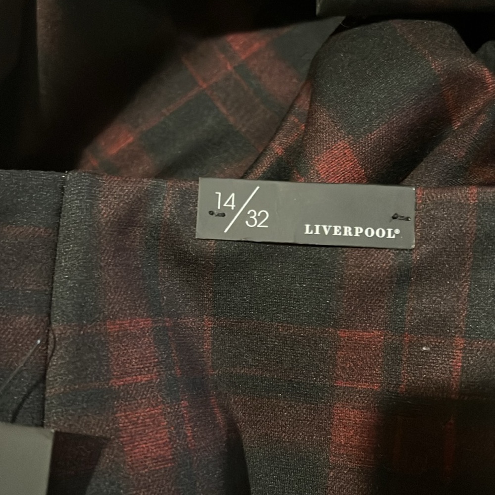 NWT Liverpool Bia Skirt - Black and Red Plaid Skirt